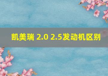 凯美瑞 2.0 2.5发动机区别